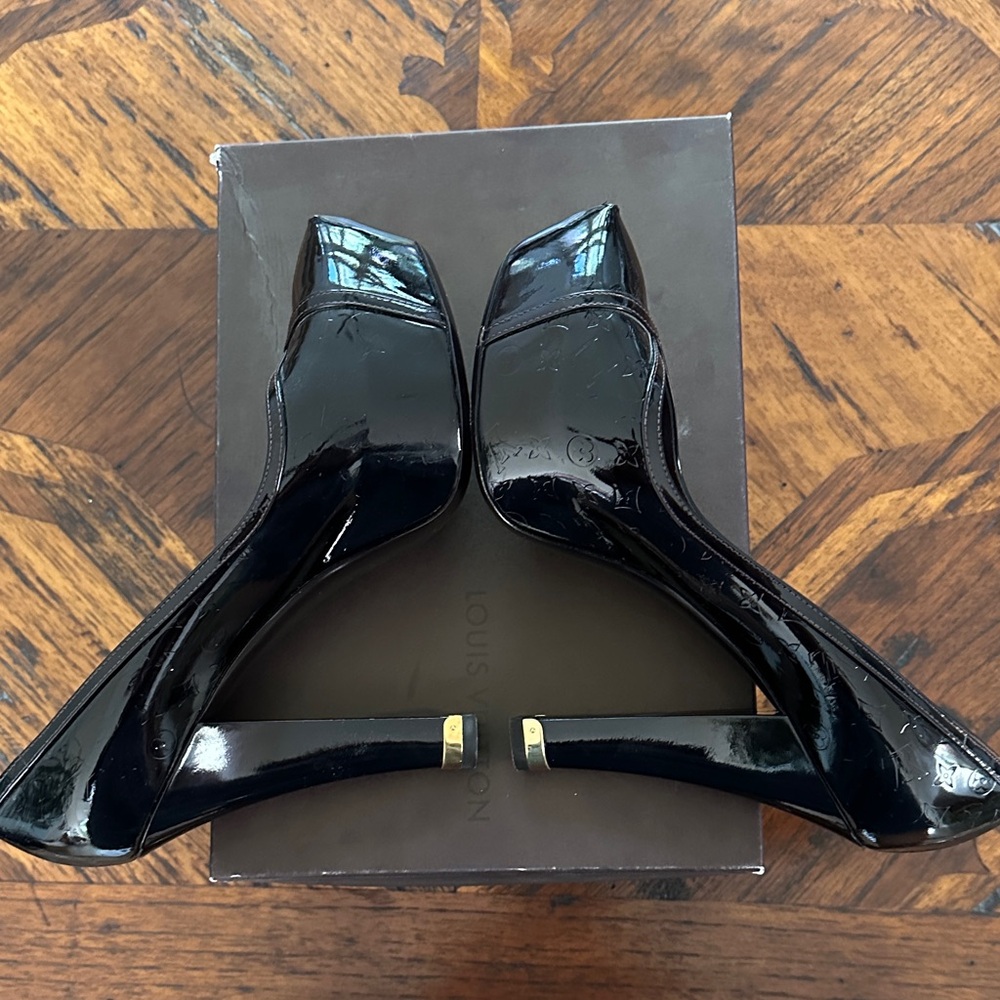Louis Vuitton Elegant Amarante - Black/Purple High Heels Sz 38.5 - Picture 8 of 13